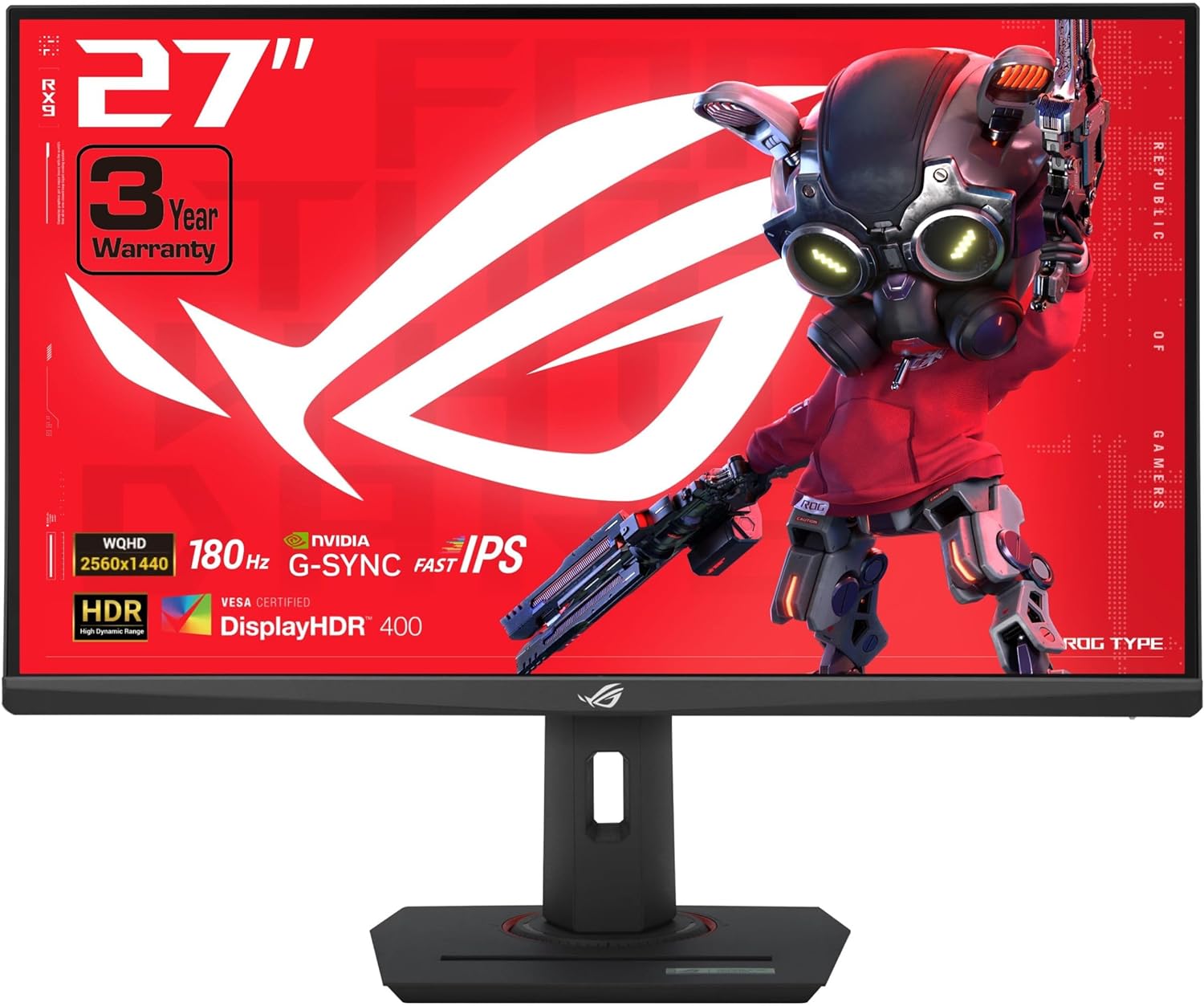 ASUS ROG Strix 27” QHD (2560×1440) HDR400 USB-C Gaming Monitor (XG27ACS), 180Hz,1ms, Fast IPS, 133% sRGB, Extreme Low Motion Blur Sync, G-Sync Compatible, DisplayWidget, Tripod Socket, 3 Year Warranty ASUS ROG Strix 27” QHD (2560×1440) HDR400 USB-C Gaming Monitor (XG27ACS), 180Hz,1ms, Fast IPS, 133% sRGB, Extreme Low Motion Blur Sync, G-Sync Compatible, DisplayWidget, Tripod Socket, 3 Year Warranty