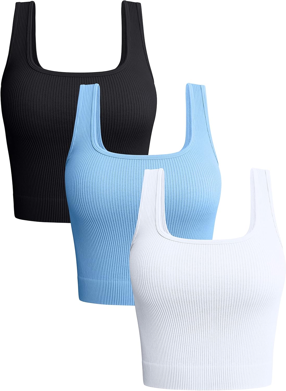 OQQ Women’s 3 Piece Tank Tops Ribbed Seamless Workout Exercise Shirts Yoga Crop Tops OQQ Women’s 3 Piece Tank Tops Ribbed Seamless Workout Exercise Shirts Yoga Crop Tops