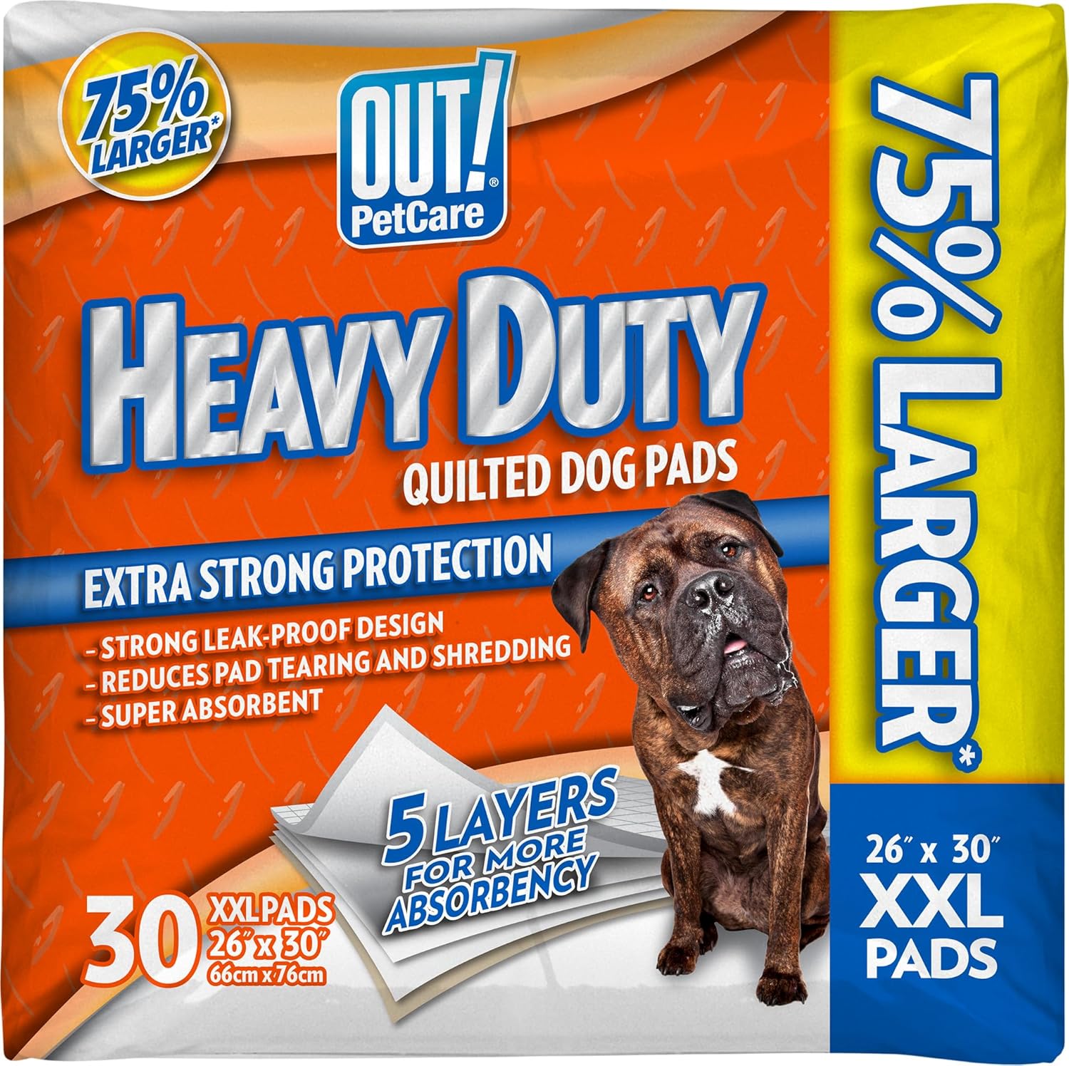 OUT! Heavy Duty XXL Dog Pads – Absorbent Pet Training and Puppy Pads – 26 x 30 in – 30 Count,White OUT! Heavy Duty XXL Dog Pads – Absorbent Pet Training and Puppy Pads – 26 x 30 in – 30 Count,White
