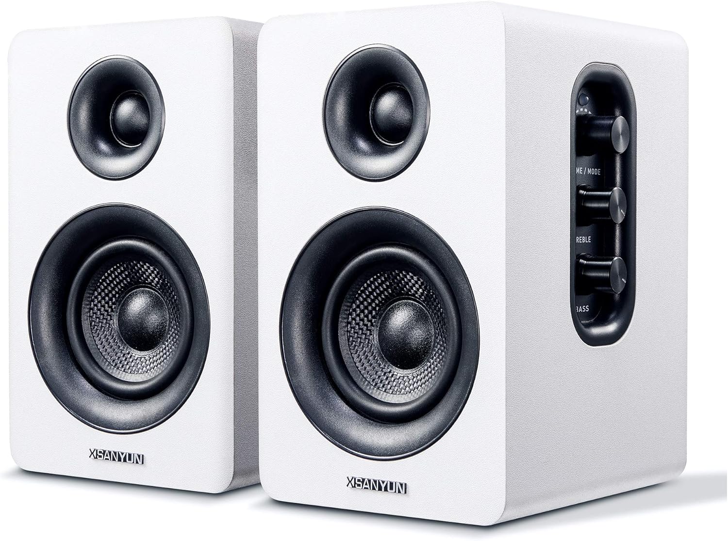 SW208 3″ Active Bluetooth 5.0 Bookshelf Speakers – 60W Carbon Fiber Speaker Unit – Built-in 24bit DAC Dynamic 3D Surround Sound 2.0 Computer PC Monitor Gaming (Pair, White) SW208 3″ Active Bluetooth 5.0 Bookshelf Speakers – 60W Carbon Fiber Speaker Unit – Built-in 24bit DAC Dynamic 3D Surround Sound 2.0 Computer PC Monitor Gaming (Pair, White)