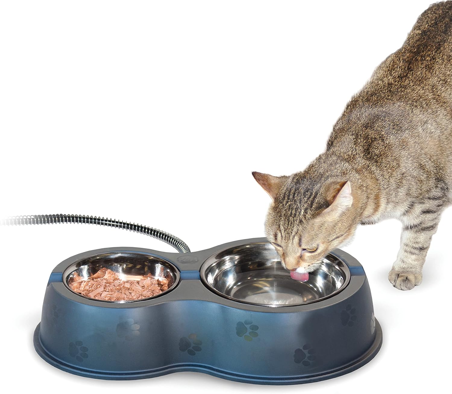 K&H Pet Products Heated Thermo-Kitty Café Outdoor Heated Cat Bowls, Feral Cat Feeding Station – No More Frozen Food or Water, 2093 K&H Pet Products Heated Thermo-Kitty Café Outdoor Heated Cat Bowls, Feral Cat Feeding Station – No More Frozen Food or Water, 2093