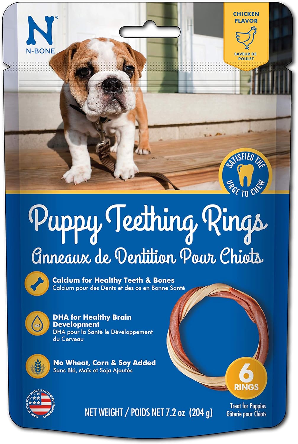 N-Bone Puppy Teething Rings Chicken Flavor Dog Treat, 6 rings per bag, 7.2-oz N-Bone Puppy Teething Rings Chicken Flavor Dog Treat, 6 rings per bag, 7.2-oz