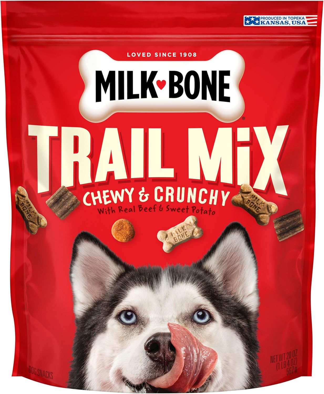 Milk-Bone Trail Mix Chewy & Crunchy Dog Treats, Real Beef & Sweet Potato, 20 Ounce Milk-Bone Trail Mix Chewy & Crunchy Dog Treats, Real Beef & Sweet Potato, 20 Ounce