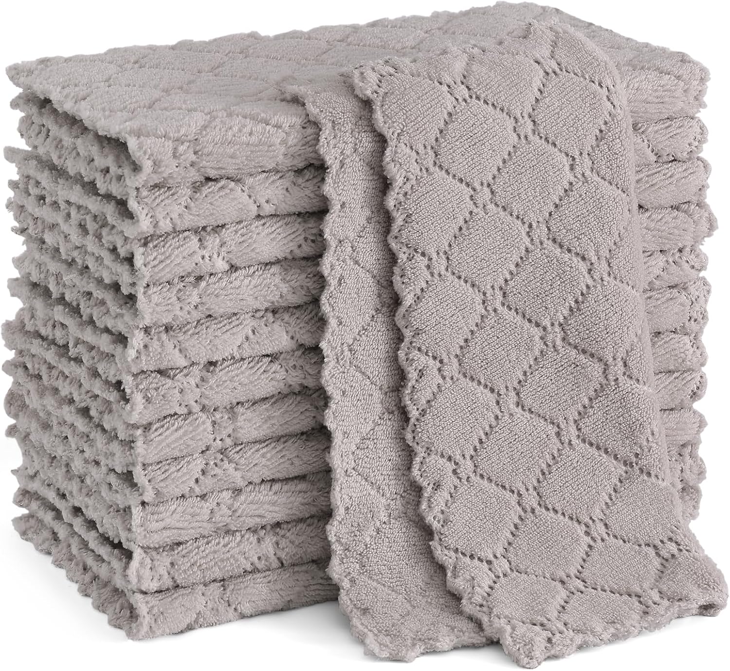 Homaxy 12 Pack Kitchen Dish Cloths (10 x 10 Inches, Grey), Super Soft and Absorbent Coral Velvet Dish Towels, Nonstick Oil Fast Drying Microfiber Cleaning Cloth, No Lint Household Dishcloths Homaxy 12 Pack Kitchen Dish Cloths (10 x 10 Inches, Grey), Super Soft and Absorbent Coral Velvet Dish Towels, Nonstick Oil Fast Drying Microfiber Cleaning Cloth, No Lint Household Dishcloths