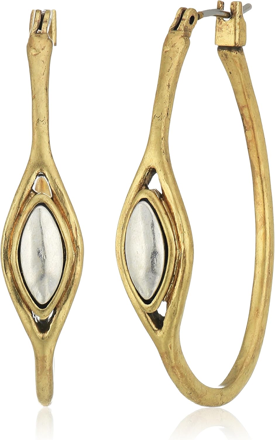Lucky Brand Two-Tone 1-1/2″ Hoop Earrings Lucky Brand Two-Tone 1-1/2″ Hoop Earrings