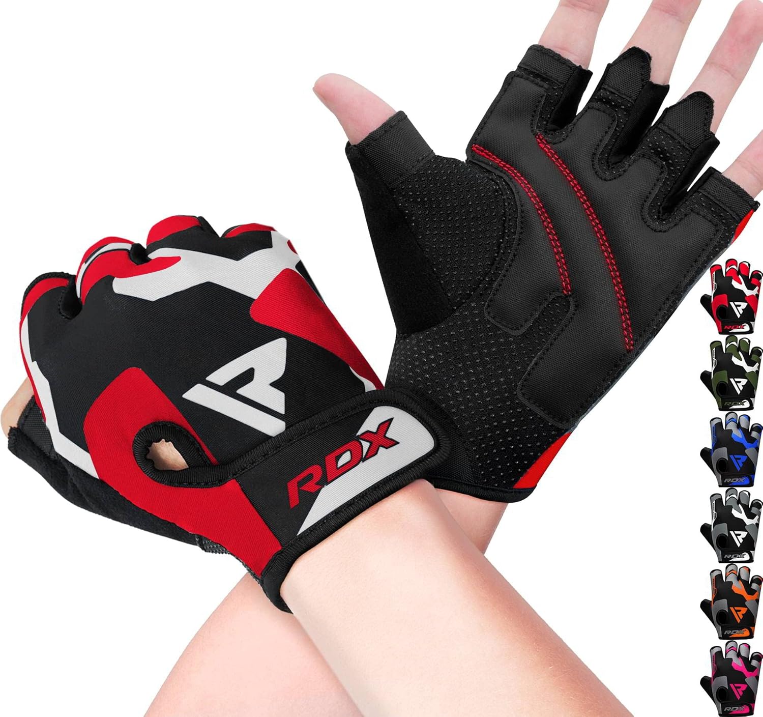 RDX Weight Lifting Gloves Gym Fitness Workout, Anti Slip Padded Palm Elasticated Strength Training Equipment Men Women Half Finger Exercise Bodybuilding Calisthenics Cycling Rowing Climbing RDX Weight Lifting Gloves Gym Fitness Workout, Anti Slip Padded Palm Elasticated Strength Training Equipment Men Women Half Finger Exercise Bodybuilding Calisthenics Cycling Rowing Climbing