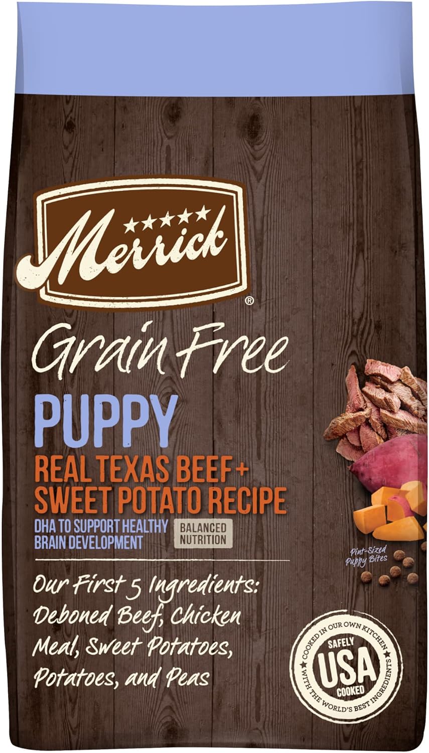 Merrick Dry Puppy Food, Real Beef and Sweet Potato Grain Free Dog Food Recipe – 10 lb. Bag Merrick Dry Puppy Food, Real Beef and Sweet Potato Grain Free Dog Food Recipe – 10 lb. Bag
