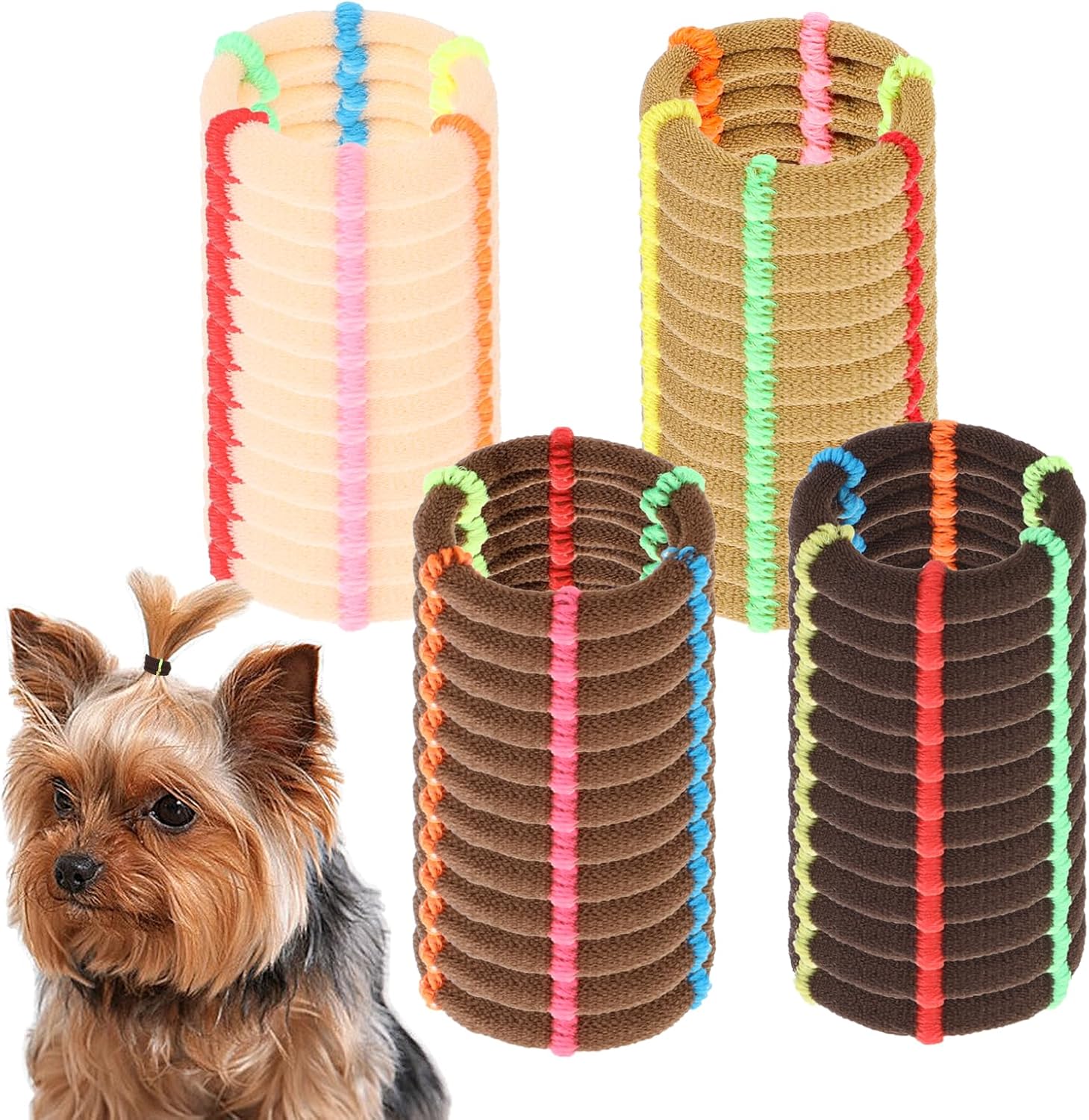100 PCS Dog Hair Bands, Colorful Rubber Bands for Pet Puppy Stretchy Hair Ties Super Stretch Nylon Seamless Dog Hair Bows Puppy Elastics Ties Pony Tail Holders Hair Accessories for Small Yorkie Dog 100 PCS Dog Hair Bands, Colorful Rubber Bands for Pet Puppy Stretchy Hair Ties Super Stretch Nylon Seamless Dog Hair Bows Puppy Elastics Ties Pony Tail Holders Hair Accessories for Small Yorkie Dog
