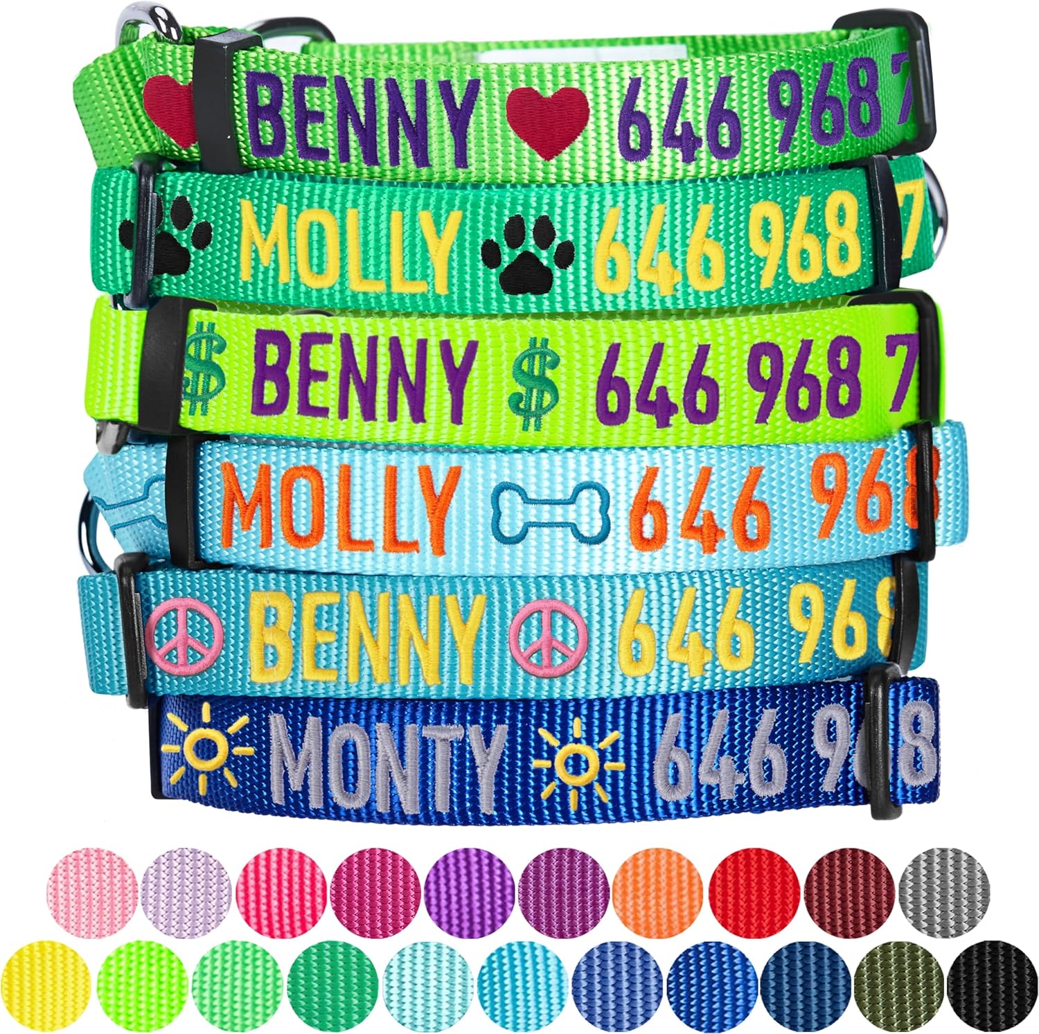 Blueberry Pet Essentials Personalized Martingale Safety Training Dog Collar, Royal Blue, Small, Adjustable Customized ID Collars for Dogs Embroidered with Pet Name & Phone Number Blueberry Pet Essentials Personalized Martingale Safety Training Dog Collar, Royal Blue, Small, Adjustable Customized ID Collars for Dogs Embroidered with Pet Name & Phone Number