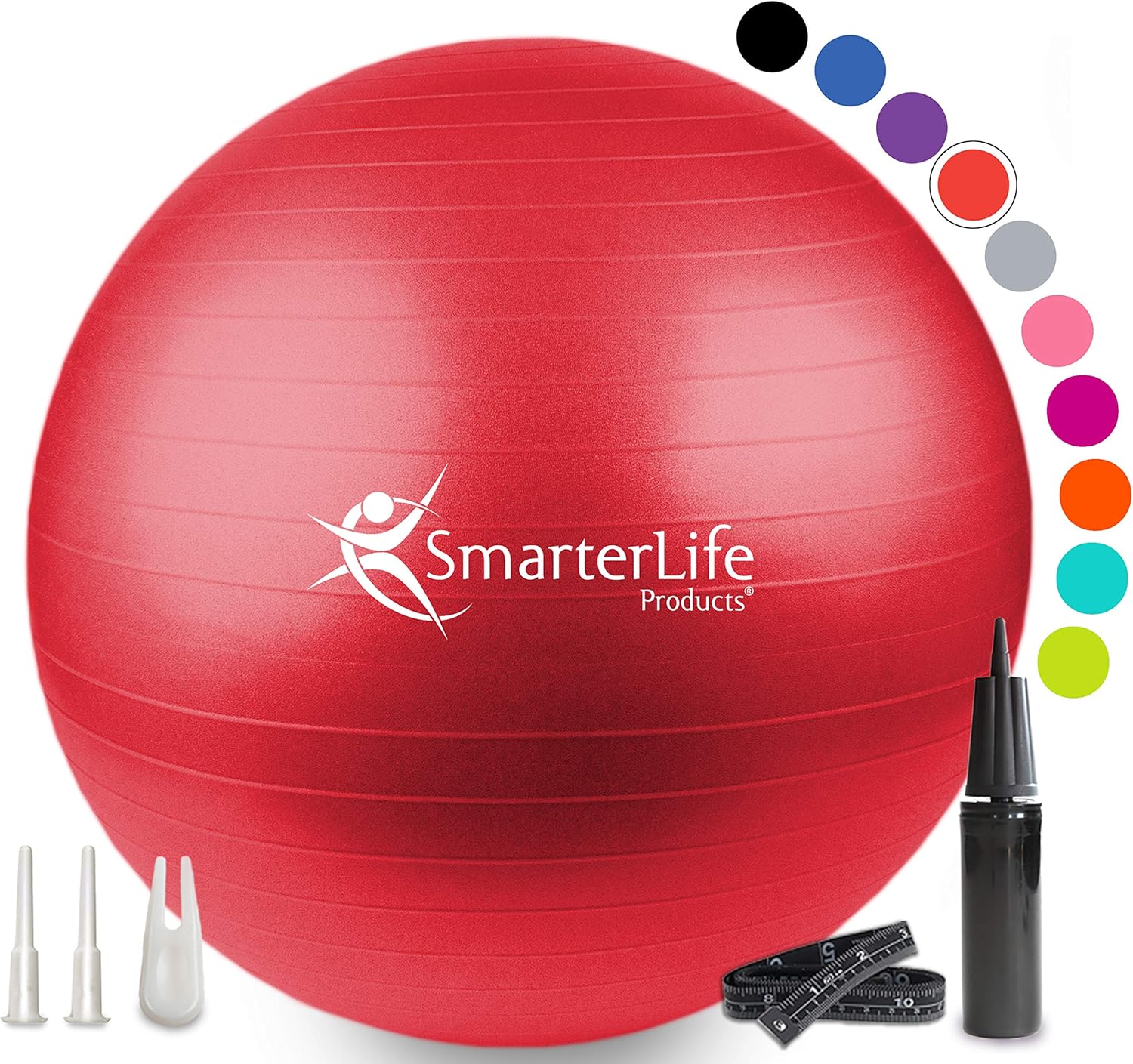 SmarterLife Workout Exercise Ball for Fitness, Yoga, Balance, Stability, or Birthing, Great as Yoga Ball Chair for Office or Exercise Gym Equipment for Home, Premium Non-Slip Design SmarterLife Workout Exercise Ball for Fitness, Yoga, Balance, Stability, or Birthing, Great as Yoga Ball Chair for Office or Exercise Gym Equipment for Home, Premium Non-Slip Design