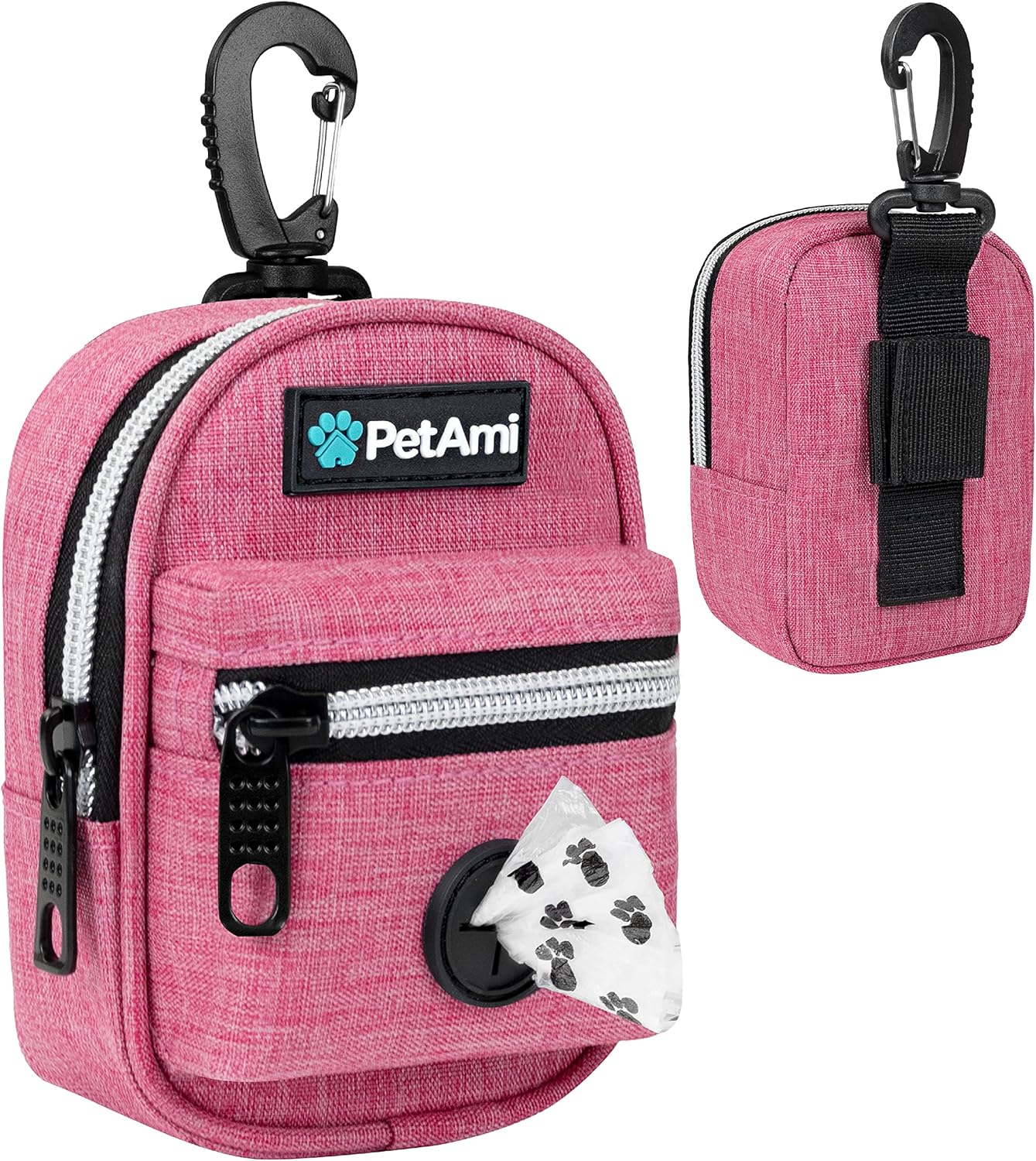 PetAmi Dog Poop Bag Holder For Leash, Dog Pet Waste Bag Dispenser For Poop With Clip For Doggie Puppy Walking Accessories Travel Camping, Dog Treat Pouch Supplies Must Have With Doggy Bag Roll, Pink PetAmi Dog Poop Bag Holder For Leash, Dog Pet Waste Bag Dispenser For Poop With Clip For Doggie Puppy Walking Accessories Travel Camping, Dog Treat Pouch Supplies Must Have With Doggy Bag Roll, Pink