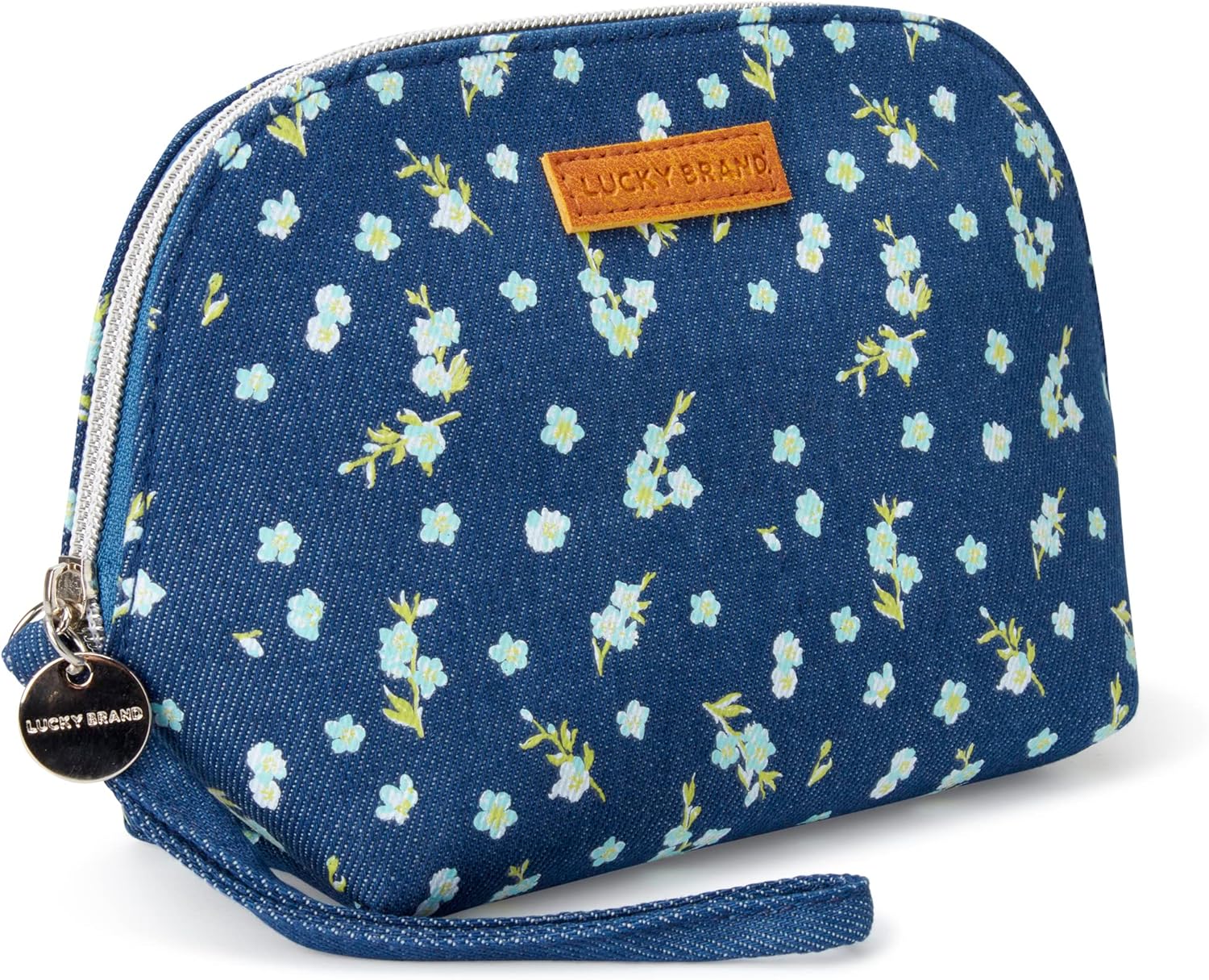 Lucky Brand Women’s Toiletries Bag – Cosmetics Dome Bag for Travel, Multifunctional Organizer Pouch, Floral Denim Lucky Brand Women’s Toiletries Bag – Cosmetics Dome Bag for Travel, Multifunctional Organizer Pouch, Floral Denim