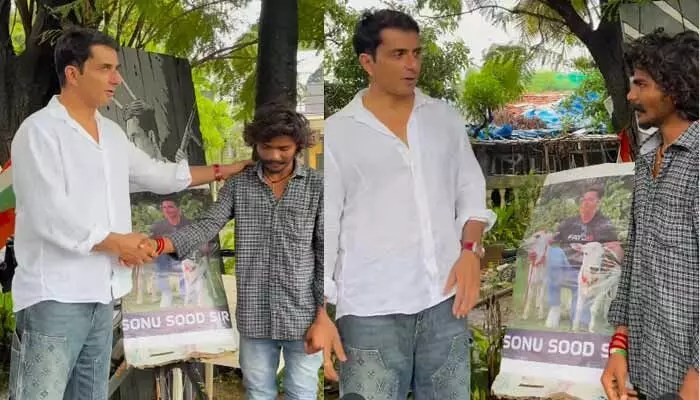 సైకిల్ పై ఇండియా యాత్ర.. యువకుడికి సర్ ఫ్రైజ్ ఇచ్చిన హీరో సోను సూద్ సైకిల్ పై ఇండియా యాత్ర.. యువకుడికి సర్ ఫ్రైజ్ ఇచ్చిన హీరో సోను సూద్