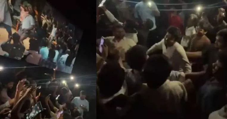 థియేటర్ లోనే అబ్బవరం ఊర మాస్ స్టెప్పులు థియేటర్ లోనే అబ్బవరం ఊర మాస్ స్టెప్పులు