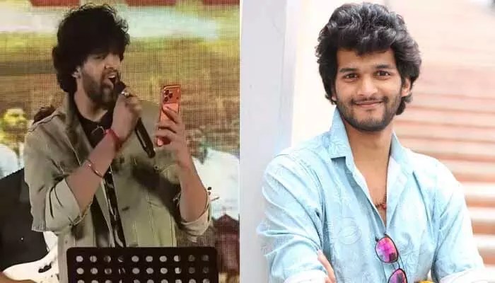 మాస్ రచ్చ: స్టేజ్ మీద బూతు పాట.. యాటిట్యూడ్ స్టార్ చంద్రహాస్ దుమారం! మాస్ రచ్చ: స్టేజ్ మీద బూతు పాట.. యాటిట్యూడ్ స్టార్ చంద్రహాస్ దుమారం!
