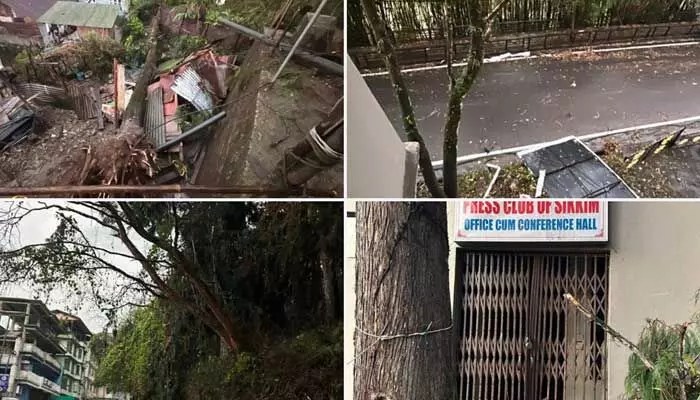 సిక్కింలో విలయతాండవం: వడగళ్ల వాన బీభత్సం! ముగ్గురు దుర్మరణం! సిక్కింలో విలయతాండవం: వడగళ్ల వాన బీభత్సం! ముగ్గురు దుర్మరణం!