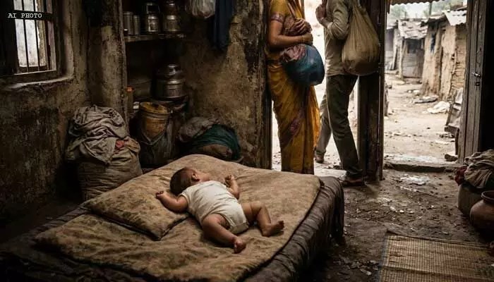దారుణం! ఆకలితో అల్లాడిన పసికందు.. బిక్షాటనకు వెళ్లిన తల్లిదండ్రులు! దారుణం! ఆకలితో అల్లాడిన పసికందు.. బిక్షాటనకు వెళ్లిన తల్లిదండ్రులు!