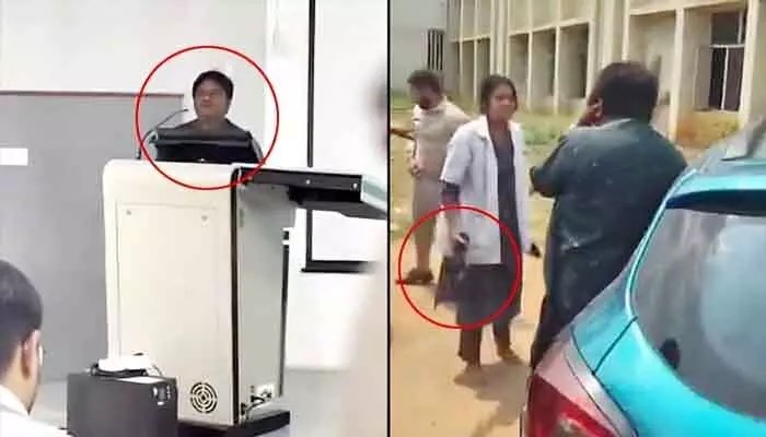 క్లాస్రూంలోనే విద్యార్థినికి ప్రొఫెసర్ ప్రపోజ్.. చెప్పుతో చితక్కొట్టిన యువతి! షాకింగ్ వీడియో వైరల్ క్లాస్రూంలోనే విద్యార్థినికి ప్రొఫెసర్ ప్రపోజ్.. చెప్పుతో చితక్కొట్టిన యువతి! షాకింగ్ వీడియో వైరల్