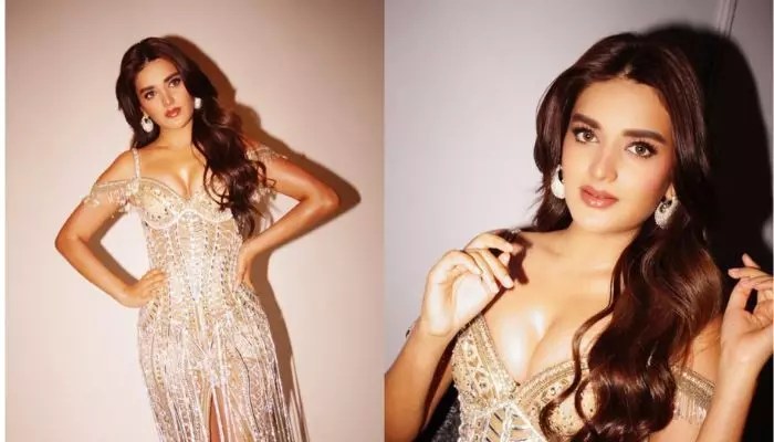 Nidhi Agarwal's Latest Hot Photoshoot Goes Viral: Stunning in Golden Gown Nidhi Agarwal's Latest Hot Photoshoot Goes Viral: Stunning in Golden Gown