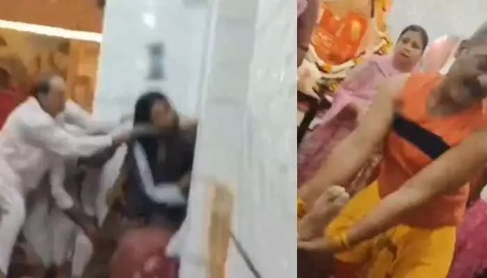 బాలాజీ గుడిలో అమానుషం: క్యూ లైన్లో మహిళల జుట్టు పట్టుకుని దాడి! బాలాజీ గుడిలో అమానుషం: క్యూ లైన్లో మహిళల జుట్టు పట్టుకుని దాడి!