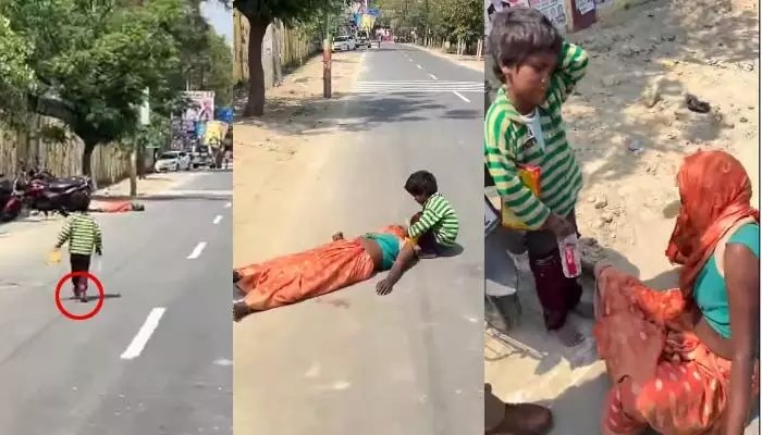 కంటతడి పెట్టిస్తున్న దృశ్యం! తల్లి కోసం ఎనిమిదేళ్ల బాలుడి పోరాటం! కంటతడి పెట్టిస్తున్న దృశ్యం! తల్లి కోసం ఎనిమిదేళ్ల బాలుడి పోరాటం!