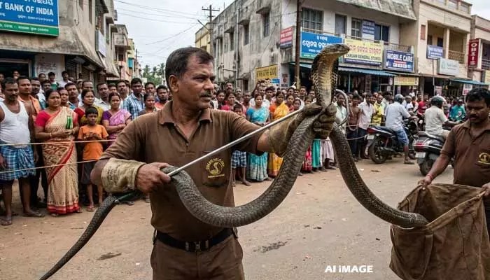 గంజాంలో గజరాజు సైజులో కింగ్ కోబ్రా! చూస్తే గుండె జారాల్సిందే! గంజాంలో గజరాజు సైజులో కింగ్ కోబ్రా! చూస్తే గుండె జారాల్సిందే!