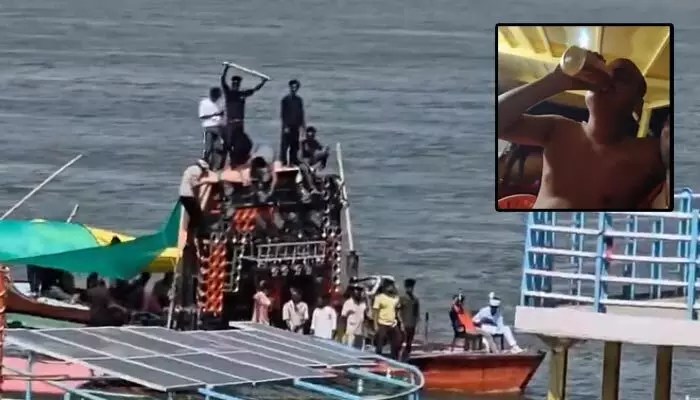 గంగానదిలో బీర్లతో బీభత్సం! వారణాసిలో యువకుల వీరంగం, పోలీసుల రంగప్రవేశం! గంగానదిలో బీర్లతో బీభత్సం! వారణాసిలో యువకుల వీరంగం, పోలీసుల రంగప్రవేశం!