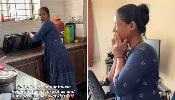 వేసవి తాపం నుంచి వెచ్చని బహుమతి! పనిమనిషి రియాక్షన్ చూస్తే కన్నీళ్లాగు. వేసవి తాపం నుంచి వెచ్చని బహుమతి! పనిమనిషి రియాక్షన్ చూస్తే కన్నీళ్లాగు.