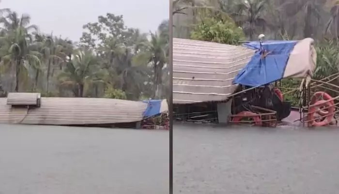 కళ్ల ముందే మునిగిన హౌస్బోట్! కేరళలో ఊపిరి పీల్చుకున్న 20 మంది పర్యాటకులు! కళ్ల ముందే మునిగిన హౌస్బోట్! కేరళలో ఊపిరి పీల్చుకున్న 20 మంది పర్యాటకులు!