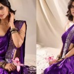 Bhagyashree Borse's Enchanting Violet Saree & Lotus Photos Go Viral Bhagyashree Borse's Enchanting Violet Saree & Lotus Photos Go Viral