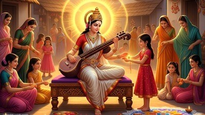 శ్రీ వసంత పంచమి శుభాకాంక్షలు: జ్ఞాన దేవత ఆశీస్సులు మీపై కురియుగాక! శ్రీ వసంత పంచమి శుభాకాంక్షలు: జ్ఞాన దేవత ఆశీస్సులు మీపై కురియుగాక!
