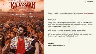 ప్రభాస్ రాకతో షేక్ అవుతున్న ఓటీటీలు! 'రాజా సాబ్' కోసం సర్వర్లు డౌన్!! ప్రభాస్ రాకతో షేక్ అవుతున్న ఓటీటీలు! 'రాజా సాబ్' కోసం సర్వర్లు డౌన్!!