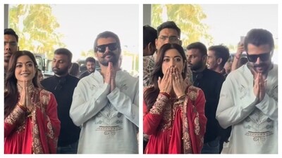 Rashmika & Vijay: First Appearance as Married Couple Charms Fans at Udaipur! Rashmika & Vijay: First Appearance as Married Couple Charms Fans at Udaipur!