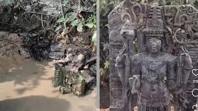 భూపాలపల్లి అడవుల్లో సంచలనం! వెలుగులోకి విష్ణుమూర్తి విగ్రహం.. కాకతీయుల కళావైభవం! భూపాలపల్లి అడవుల్లో సంచలనం! వెలుగులోకి విష్ణుమూర్తి విగ్రహం.. కాకతీయుల కళావైభవం!