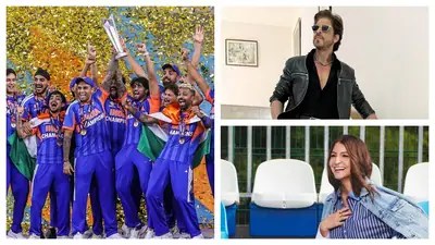 Bollywood Celebrates: SRK, Anushka & Vicky Cheer India's T20 World Cup Triumph! Bollywood Celebrates: SRK, Anushka & Vicky Cheer India's T20 World Cup Triumph!