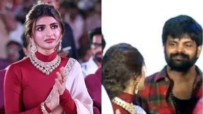 Sreeleela's Viral Confrontation with Rangasthalam Mahesh at Ustaad Bhagat Singh Event Sreeleela's Viral Confrontation with Rangasthalam Mahesh at Ustaad Bhagat Singh Event
