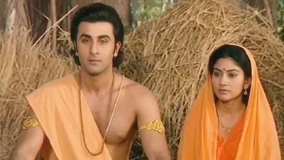 AI Reimagines Ranbir & Sai as Rama-Sita in Retro Ramayan Style! First Look? AI Reimagines Ranbir & Sai as Rama-Sita in Retro Ramayan Style! First Look?