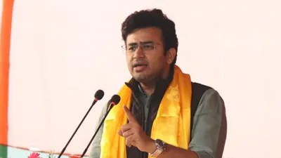 లోక్సభలో తేజస్వీ సూర్య సంచలన వ్యాఖ్యలు! తెలంగాణ నేతల తీవ్ర ఆగ్రహం! లోక్సభలో తేజస్వీ సూర్య సంచలన వ్యాఖ్యలు! తెలంగాణ నేతల తీవ్ర ఆగ్రహం!