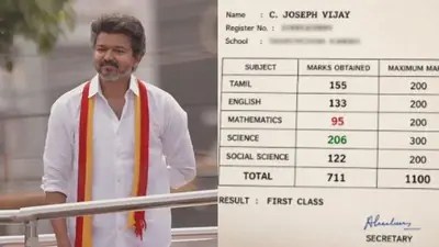 షాకింగ్ న్యూస్: దళపతి విజయ్ మార్కుల షీట్ లీక్! మ్యాథ్స్లో వీకేనా? వైరల్ సంచలనం! షాకింగ్ న్యూస్: దళపతి విజయ్ మార్కుల షీట్ లీక్! మ్యాథ్స్లో వీకేనా? వైరల్ సంచలనం!