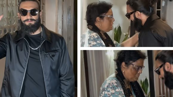 Ranveer Singh's Humble Gesture: Bows to Elderly Fan, Wins Hearts Ranveer Singh's Humble Gesture: Bows to Elderly Fan, Wins Hearts