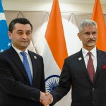 India Uzbekistan bilateral trade meeting flags India Uzbekistan bilateral trade meeting flags
