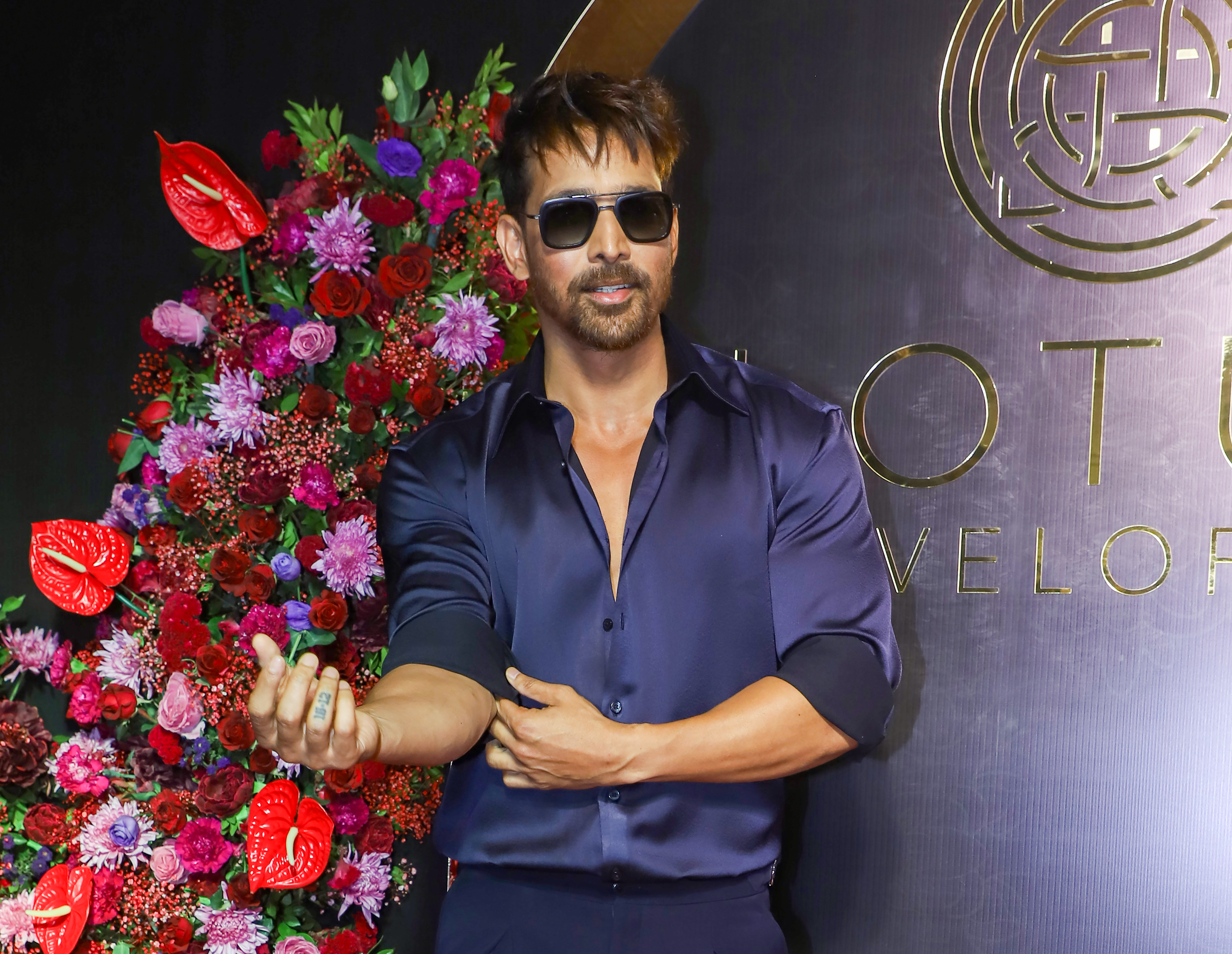 Harshvardhan Rane relaxing in his van spa with red light therapy panels Harshvardhan Rane relaxing in his van spa with red light therapy panels