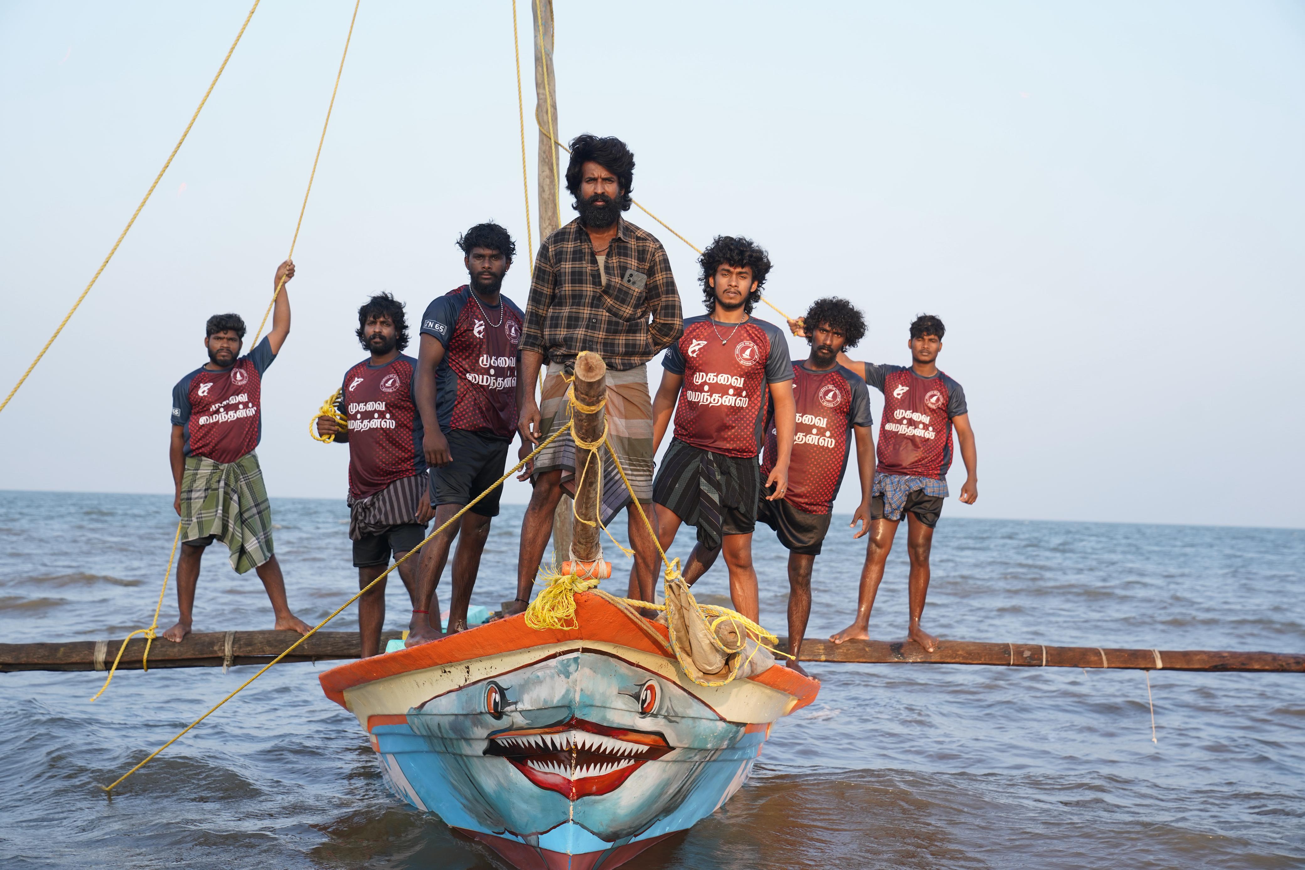 Soori working out at sea for Mandaadi film BTS video Soori working out at sea for Mandaadi film BTS video