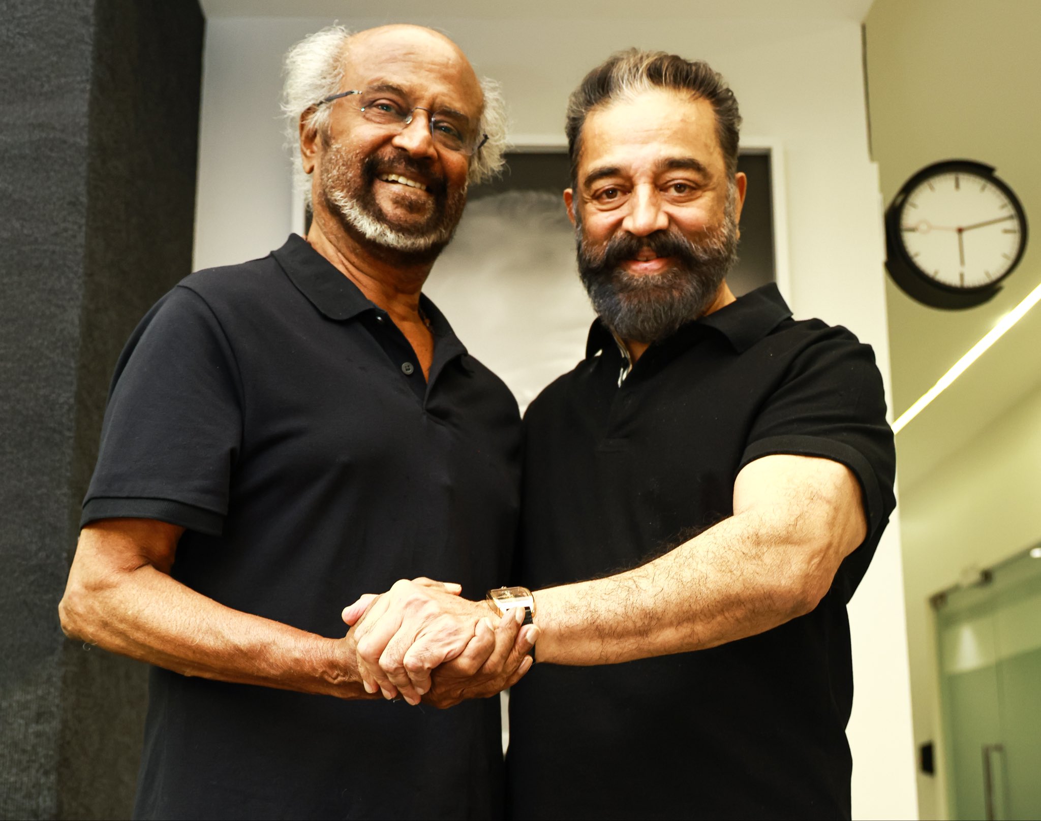 Rajinikanth and Kamal Haasan film promo shoot behind the scenes Rajinikanth and Kamal Haasan film promo shoot behind the scenes