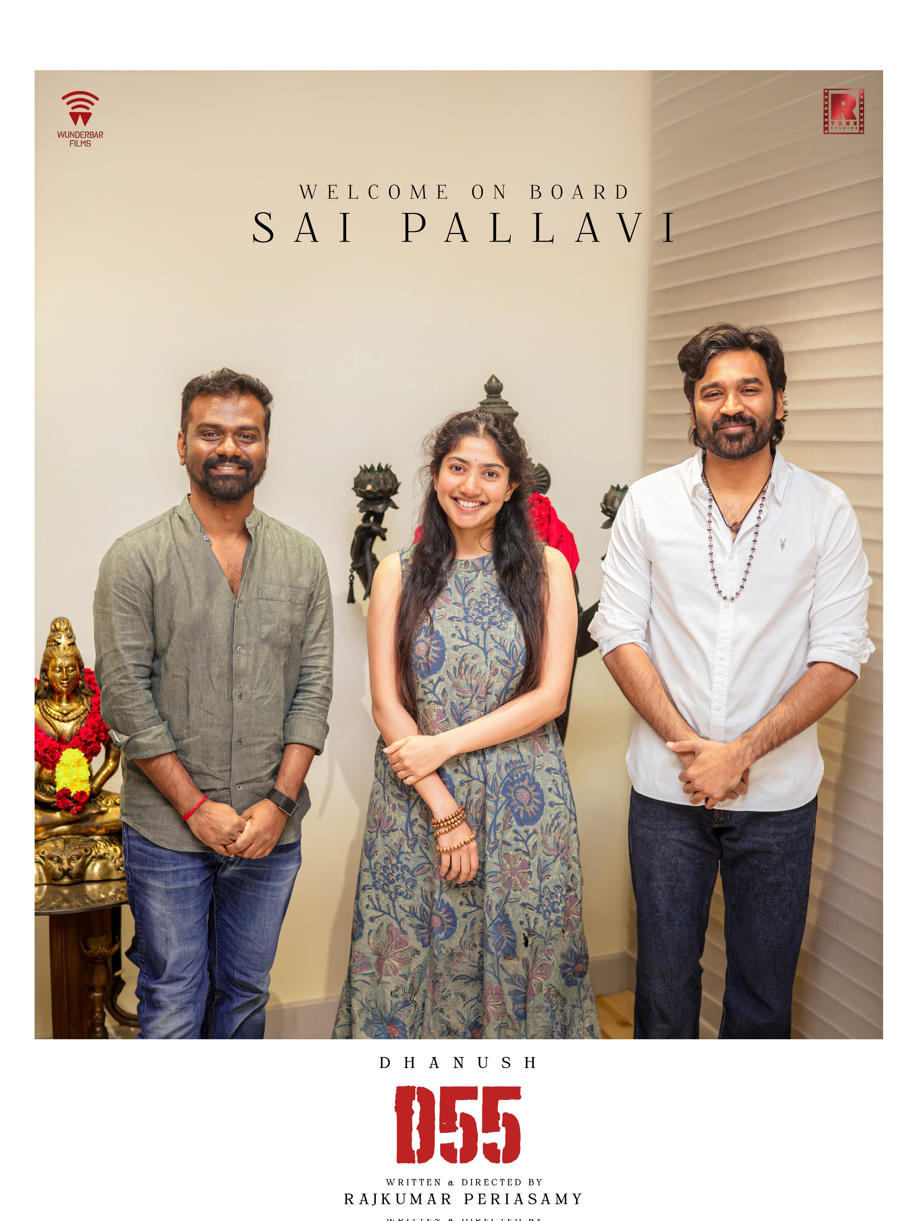 Sai Pallavi and Dhanush in D55 movie poster Sai Pallavi and Dhanush in D55 movie poster