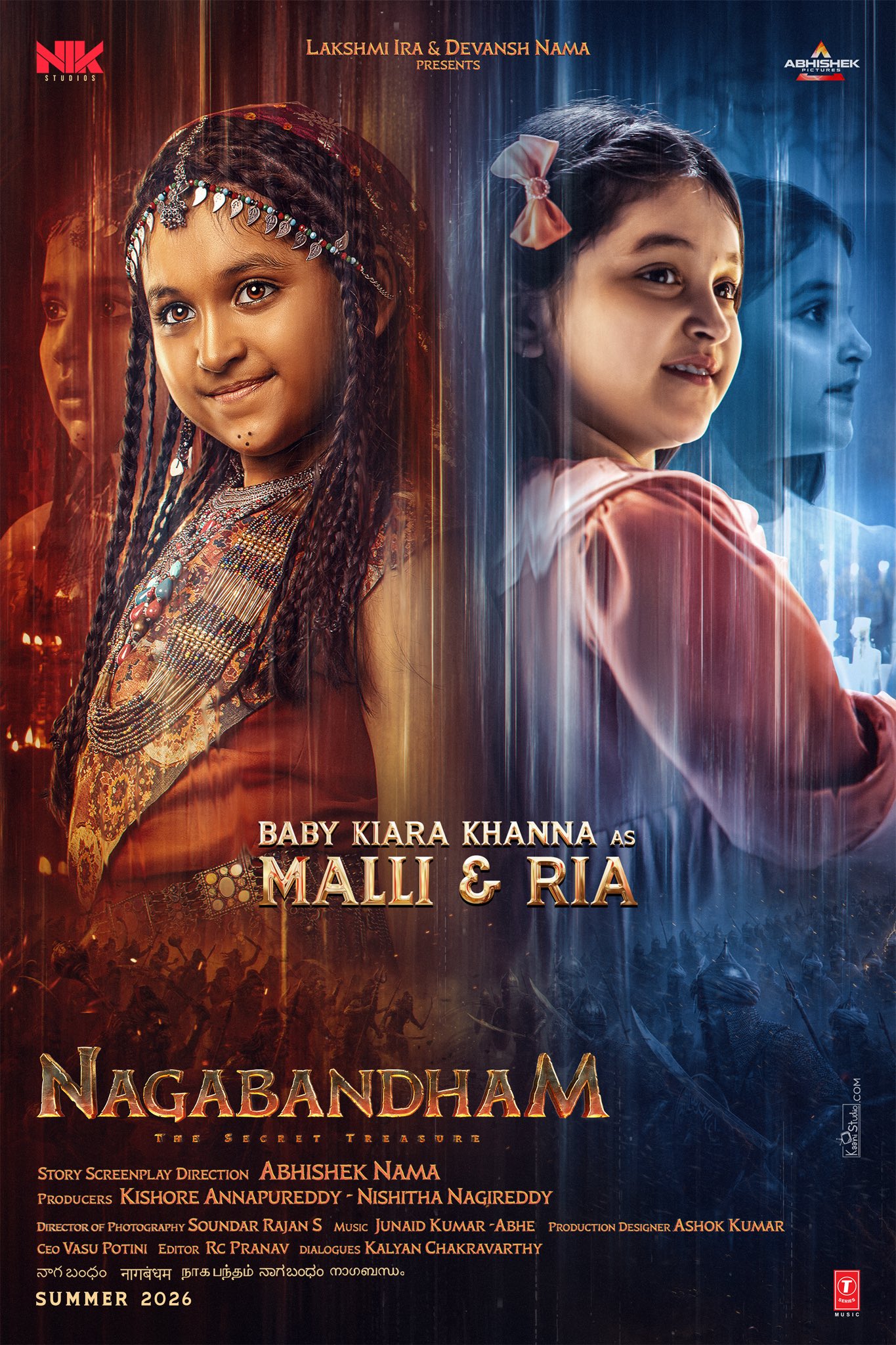 Kiara Khanna as Malli and Ria in Nagabandham first look poster Kiara Khanna as Malli and Ria in Nagabandham first look poster