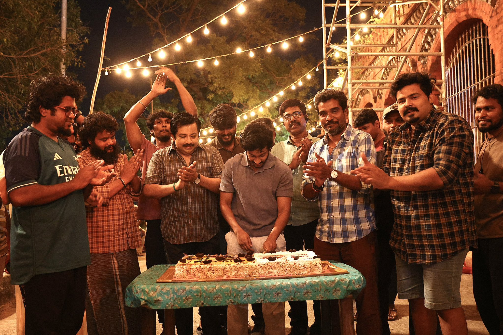 Cake cutting celebration for Sirai 50 day run on Raawadi film sets Cake cutting celebration for Sirai 50 day run on Raawadi film sets