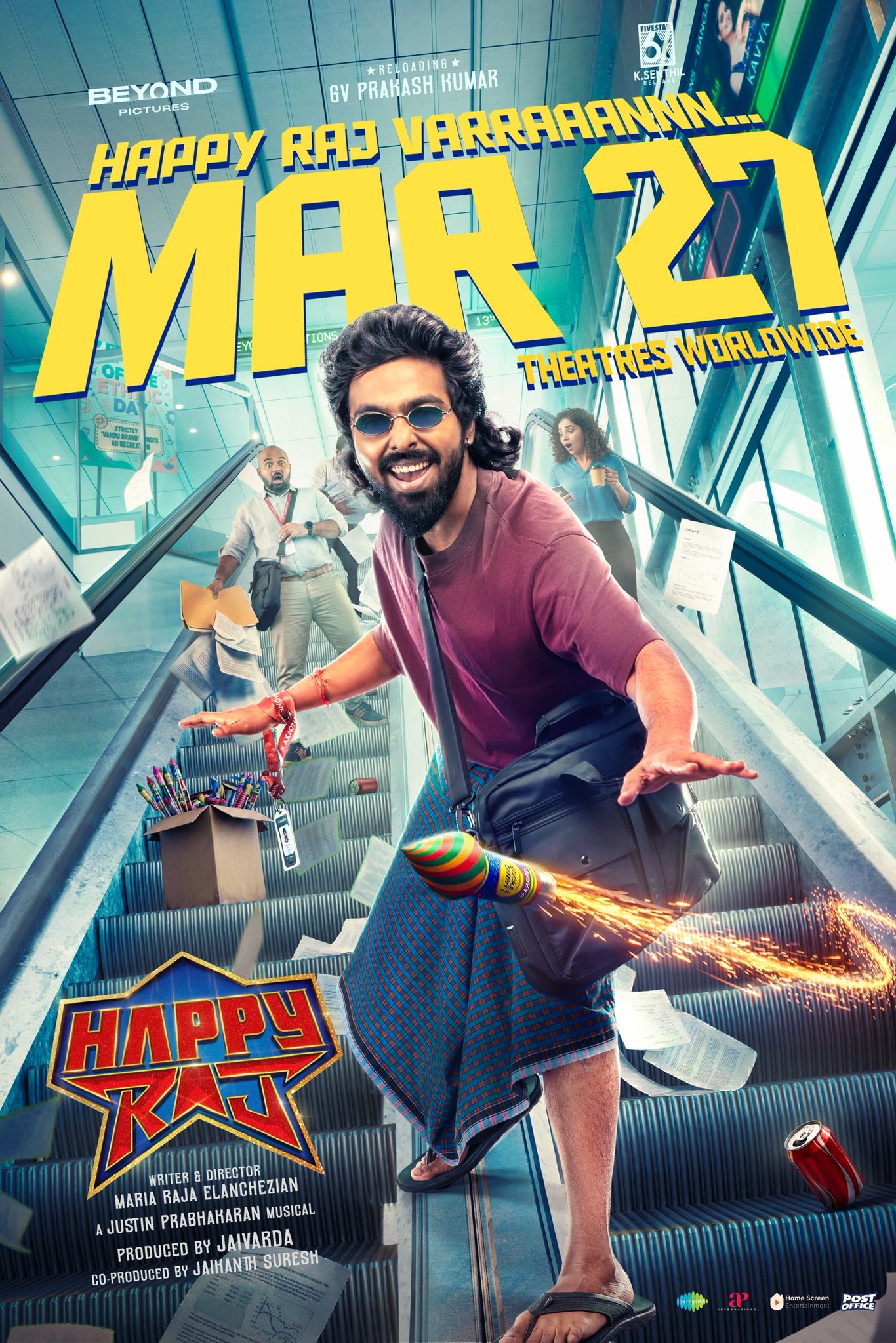 G V Prakash in Happy Raj movie poster or behind the scenes G V Prakash in Happy Raj movie poster or behind the scenes