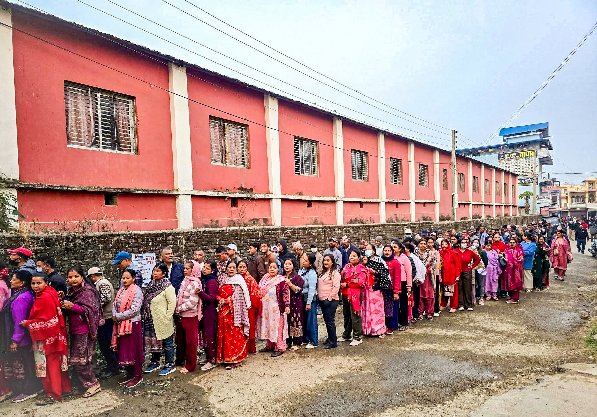 Nepal election voter turnout at polling station Nepal election voter turnout at polling station