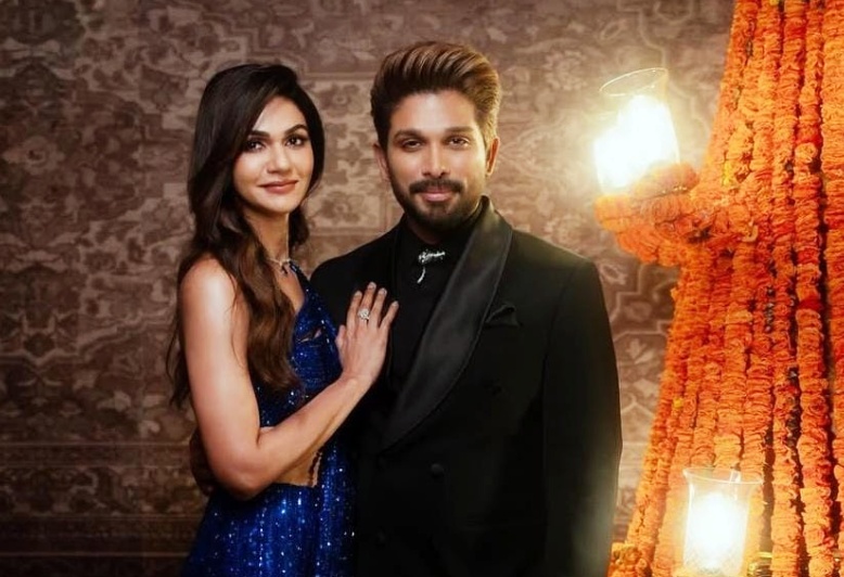 Allu Arjun and Sneha Reddy pose together on their 15th wedding anniversary Allu Arjun and Sneha Reddy pose together on their 15th wedding anniversary